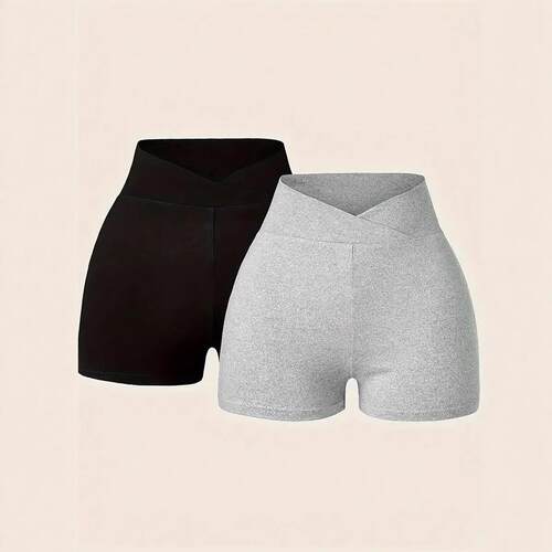 Solid Color High Waist Shorts Casual Comfy Breathable