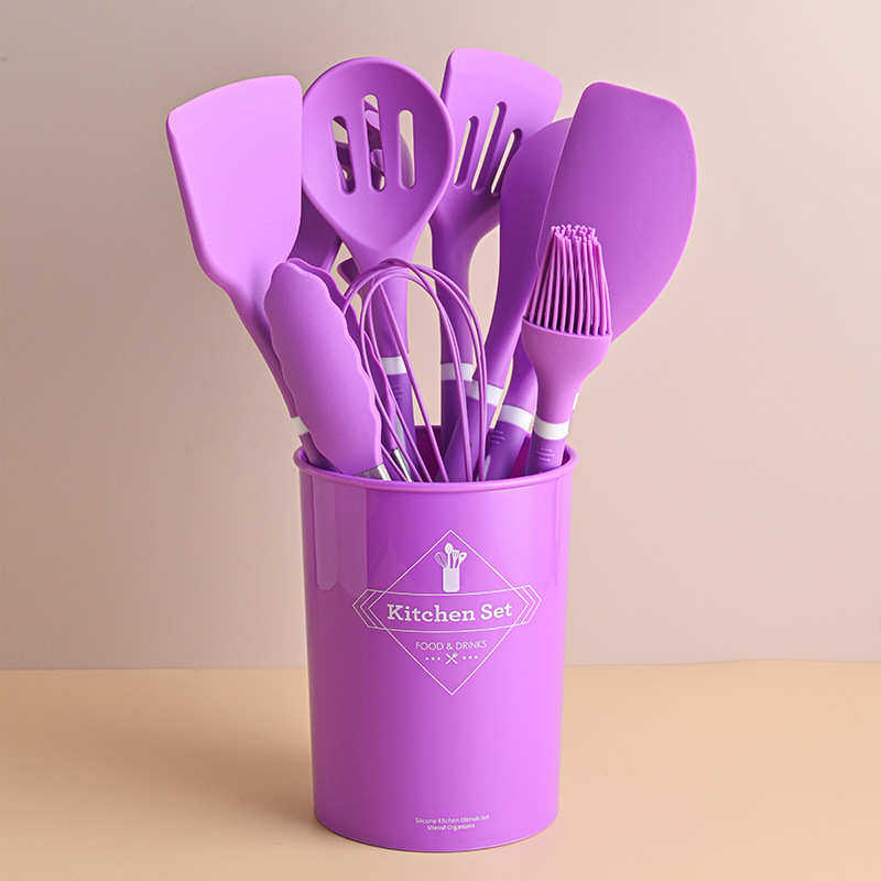 硅胶厨具12件套硅胶厨具套装创意烹饪铲勺硅胶锅铲全套厨房用具,厨房/烹饪用具,全套勺铲,淘宝优惠券,粉丝福利购,淘宝优惠卷