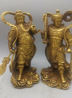 仿古铜摆件 铜关公伽蓝韦陀尊者菩萨家居装饰工艺品 古玩收藏