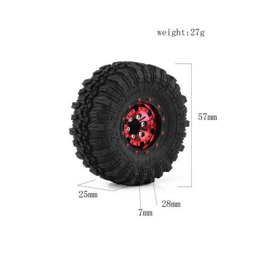 1/18 TRX4M路虎烈马1.0英寸轮胎轮毂 攀爬车铝合金轮毂 SCX24 FMS