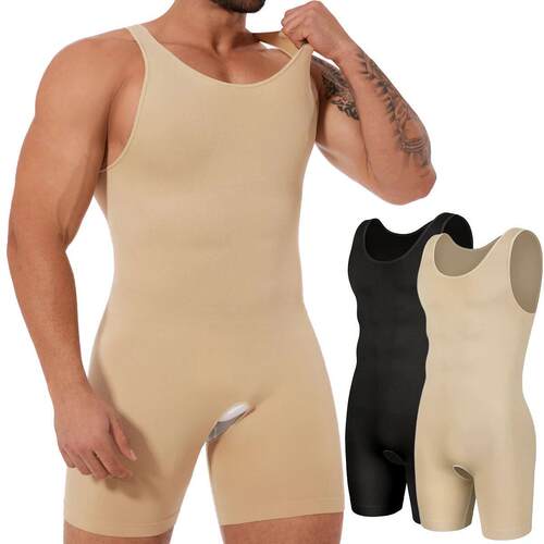 Mens Sleeveless Full Body Shaper Underwear Slimming Compress