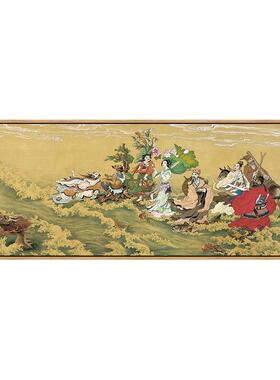 八仙过海中堂画书房水墨画新中式客厅装饰画茶室挂画卧室床头壁画