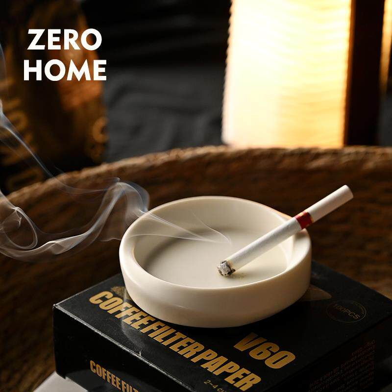 ZERO-HOME 陶瓷烟灰缸 日式奶油家用灰缸 办公室个性简约烟缸创意