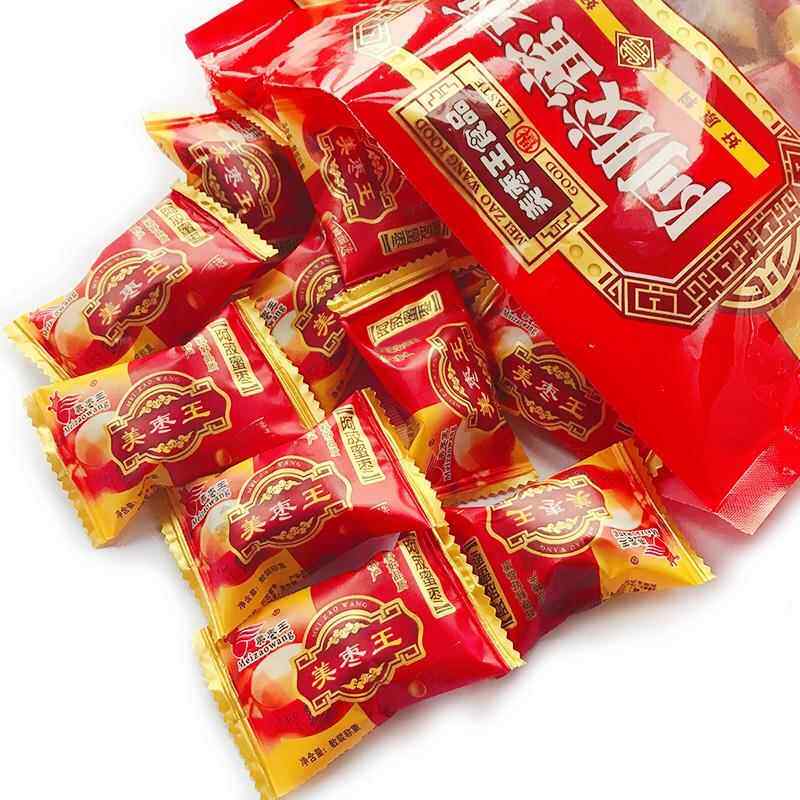 美枣王阿胶枣无核小包装蜜枣500g蜜饯水晶黑糖金丝喜糖红枣独立