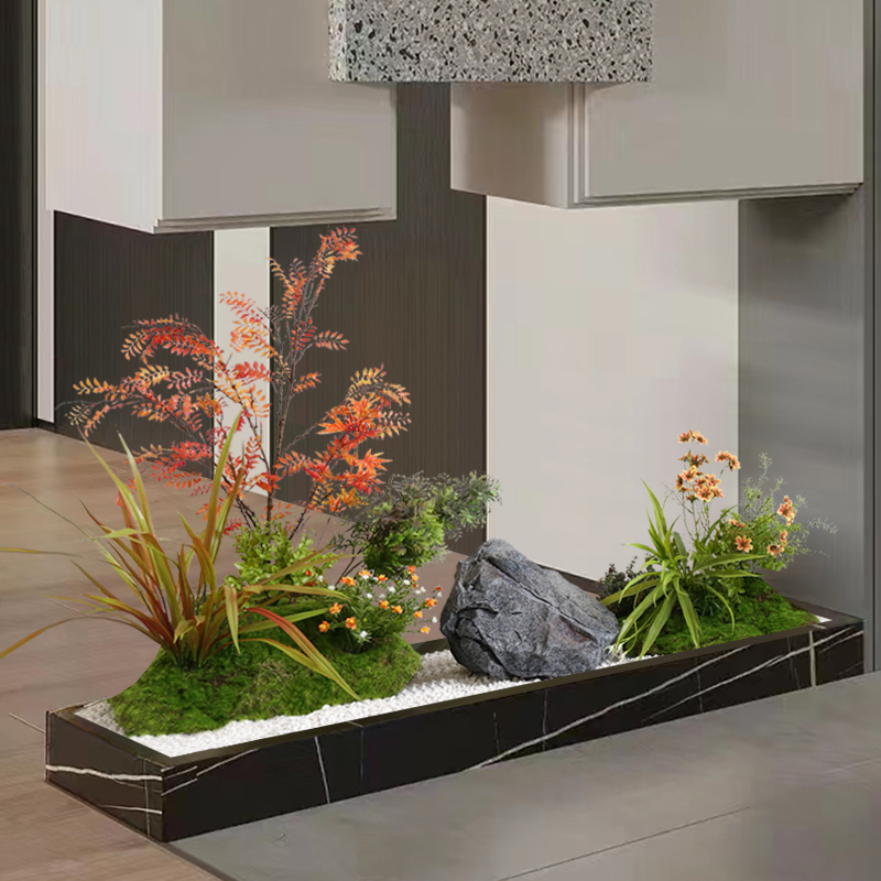 仿真绿植造景组合室内过道花槽花卉落地摆件橱窗假花植物隔断装饰