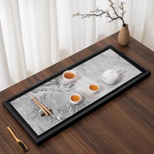天然乌金石茶盘整块家用现代石头大茶台托盘茶海简约功夫茶具茶盘