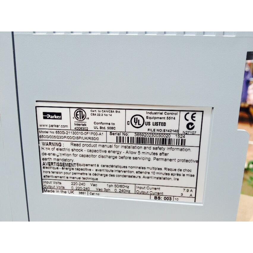 派PARKER克变频器650G/005/400/0/00/DISP/UK/RS0/0 380V