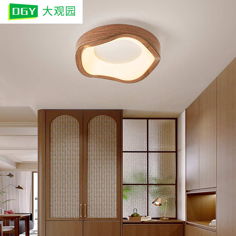 过道灯个性简约走廊吸顶灯北欧日式原木风阳台灯家用入户灯玄关灯