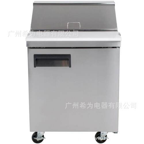 风冷美式沙拉柜台商用蔬菜水果披萨保鲜冷藏展示柜撒料操作台