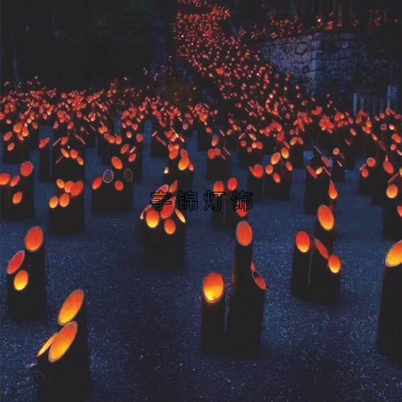 景观LED竹子灯 户外公园景区装饰芦苇灯竹筒灯 三个一组灯光