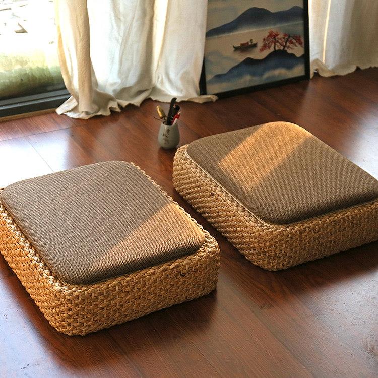 蒲团藤编拜佛垫跪拜垫家用打坐禅修坐垫道家佛家跪拜垫子方形地垫