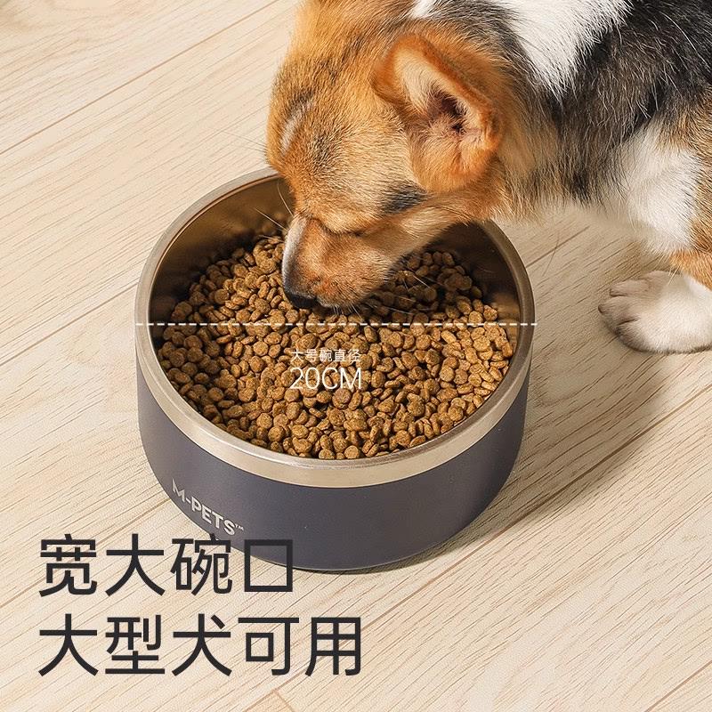 大容量加厚防打翻宠物狗狗水碗饭盆中大型犬宠物不锈钢狗食盆狗碗
