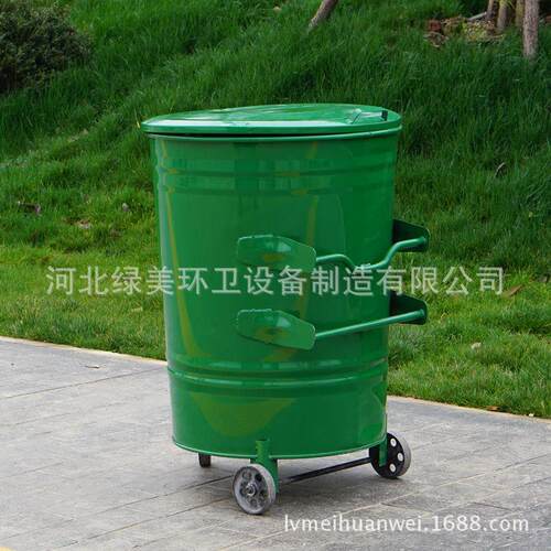 户外圆形垃圾桶240l垃圾桶圆铁皮垃圾桶