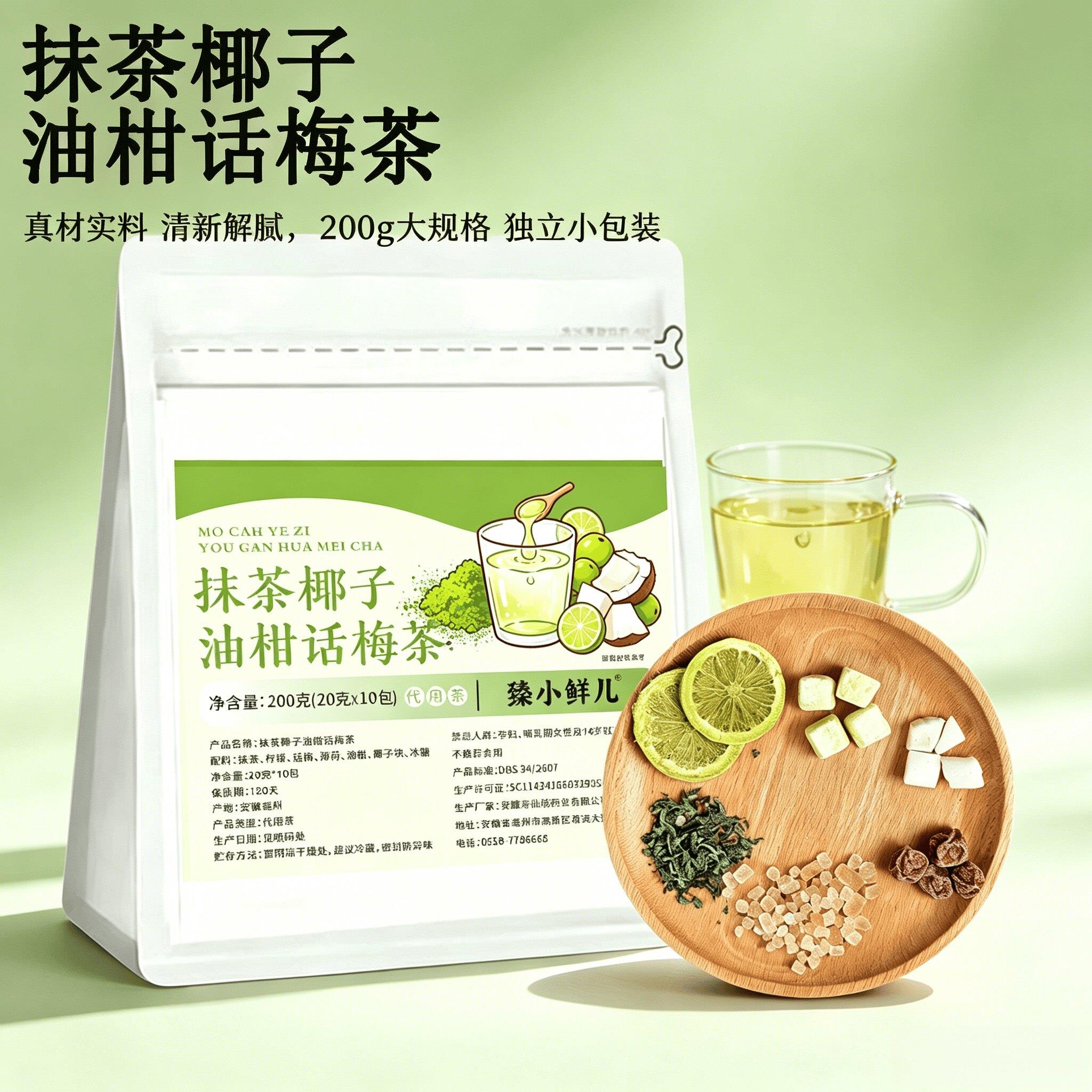 抹茶椰子油柑话梅茶柠檬薄荷冷热双泡独立小包夏季清爽解腻花果茶