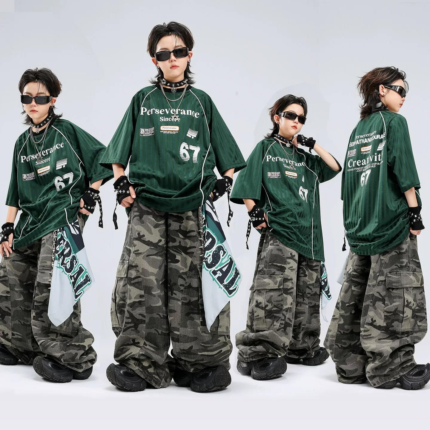 街舞儿童潮服男童小学生套装演出服嘻哈舞蹈爵士舞hiphop表演服装