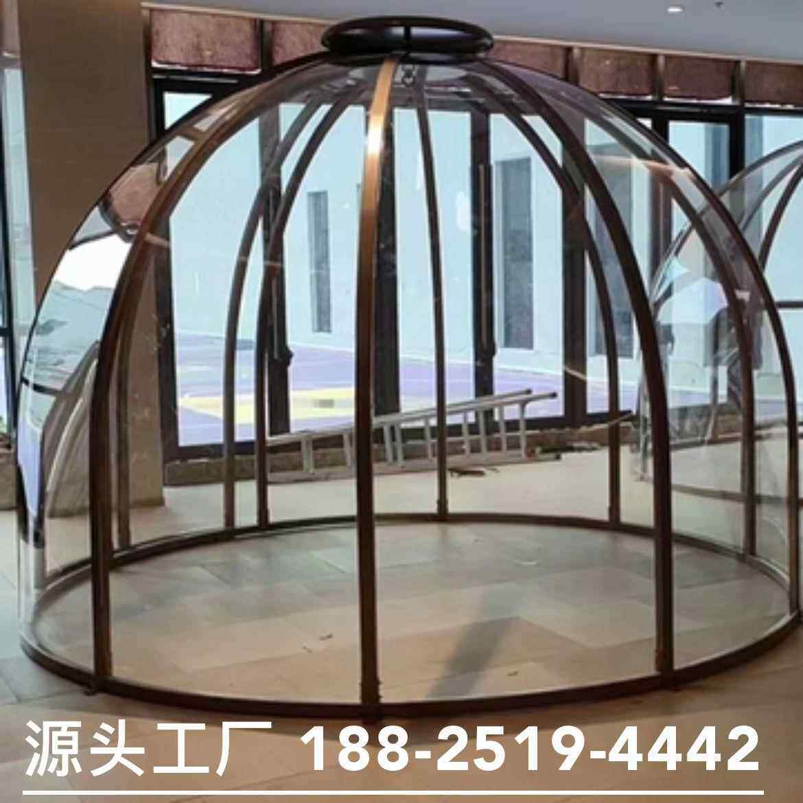 户外露台铝合金移45783动阳光房球形玻璃饮泡屋pc星透明空房泡屋