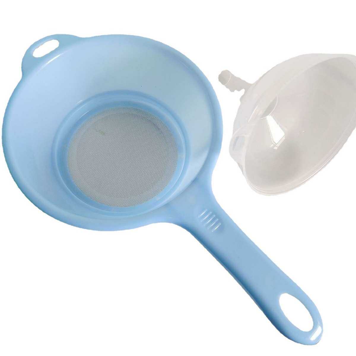 塑料漏斗筛新品网漏带漏斗漏勺颗粒物筛分沥干创意塑料过滤筛