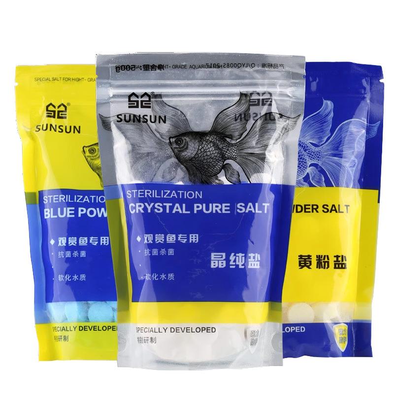 水族晶纯盐颗粒养鱼矿物盐黄粉蓝粉盐观赏鱼热带鱼专用盐
