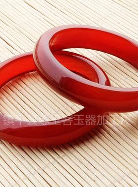 2026巴西红玛瑙手镯高品质红玉髓中国红玛瑙玉石镯子送礼物送朋友