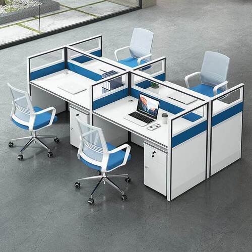 职员办公桌子办公室家具屏风桌4人位电脑办公桌椅组合员工桌6人位