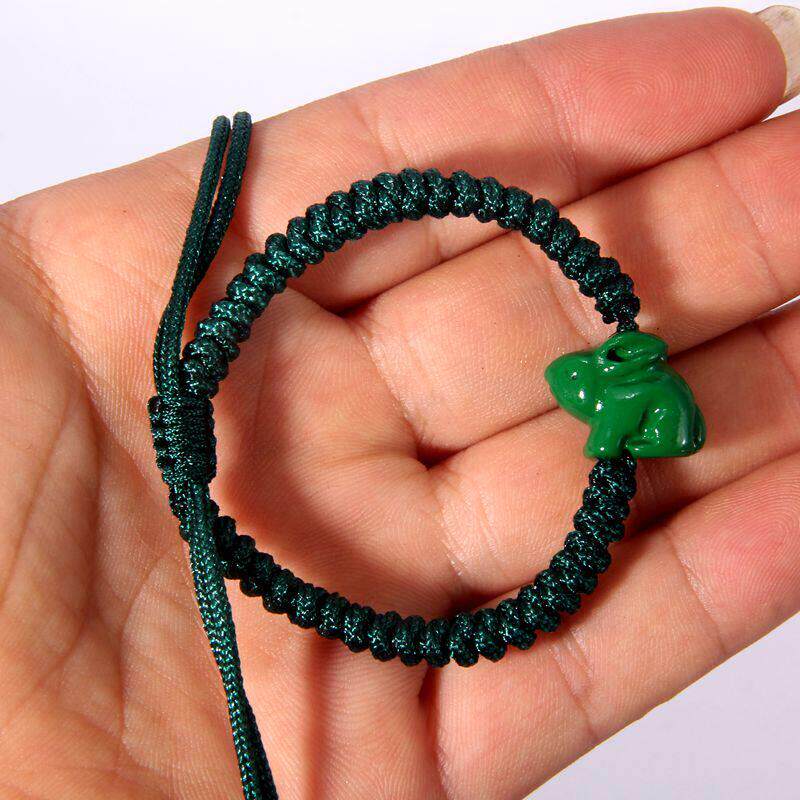 东阳木雕实木绿色兔子木质绿檀木紫檀木兔吊坠钥匙扣手錬脚炼 炼