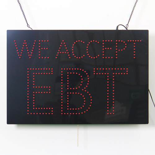 厂家直销供货40*60CM发光标志灯箱灯 LED LED WE ACCEPT EBT Sign