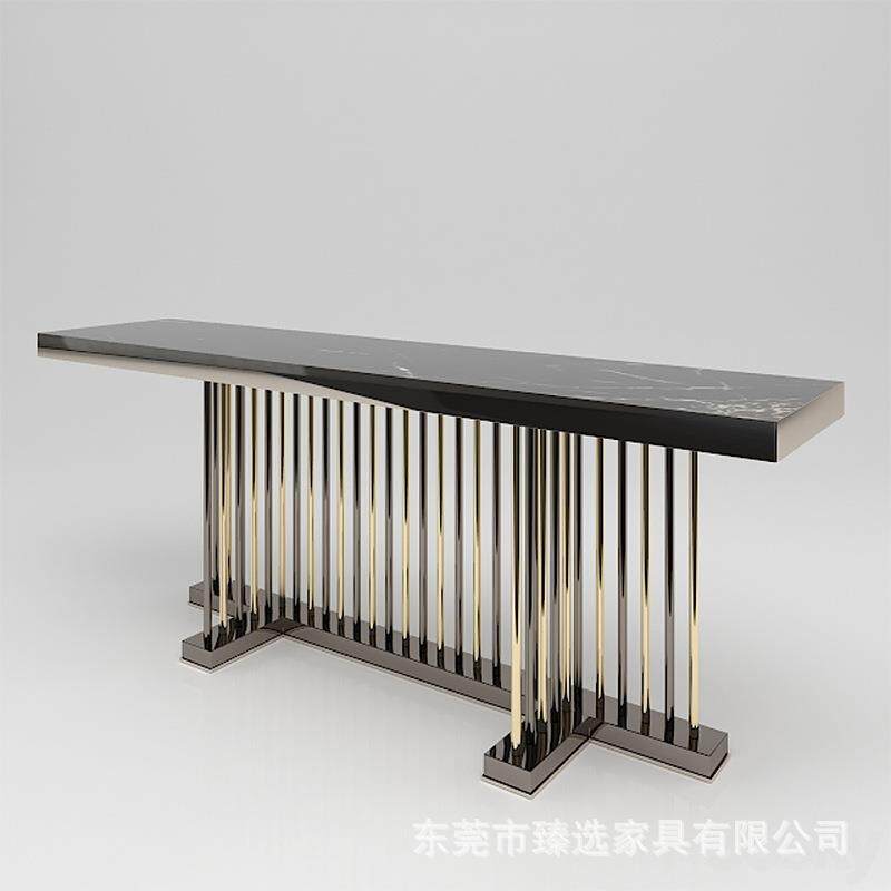 LONGHI意式进口亚马逊绿奢石玄关台轻奢后现代条案桌酒店样板间展
