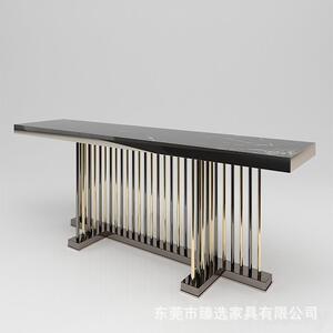 LONGHI意式进口亚马逊绿奢石玄关台轻奢后现代条案桌酒店样板间展