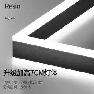 客灯厅吊华闽现代简大气客厅灯简黑白灰风格方框中山灯极具大约厅