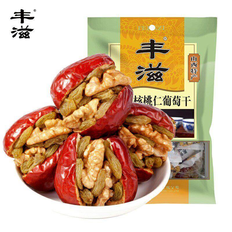 丰滋红枣夹核桃葡萄干 干508g山西零食特产干 干果独立小包装美脑