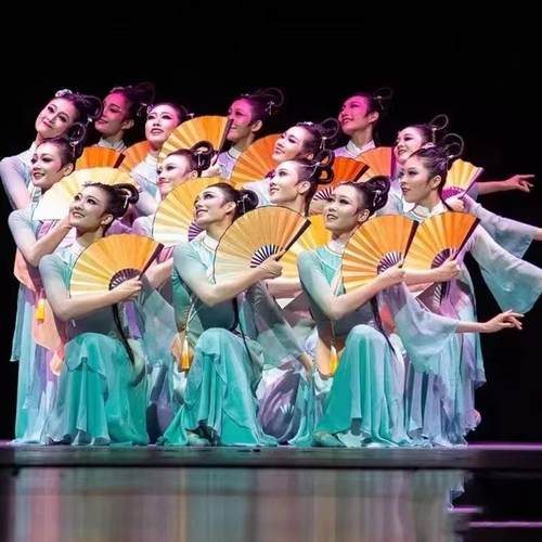 正品女童古舞表演服装 中国儿童舞蹈风服典 加头饰扇子演出服