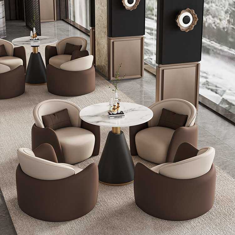 售楼处接待沙发轻奢酒店大厅休息区沙发桌椅会客区商务洽谈沙发