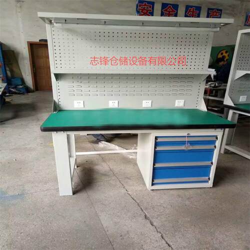 防静电工作台车间操作台不锈钢带灯架抽屉工作桌实验桌维修桌厂家