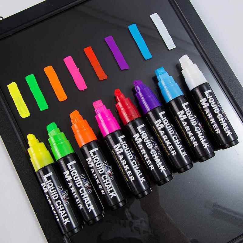 LED荧光板专用荧光笔电子手写黑板彩色绘画莹光笔8色装大号荧光笔