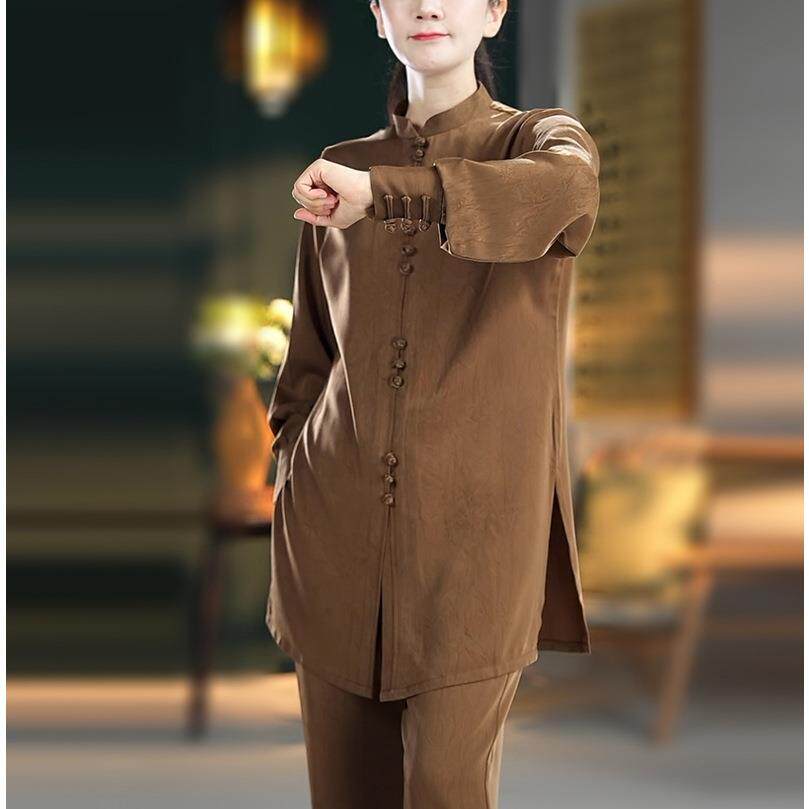 2025年春秋季太极服新款丝滑【木兰锦】武术表演太极拳练功服装