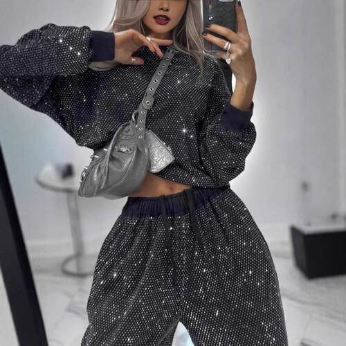 Starry Sky Full of Stars Long Sleeve Round Neck Top
