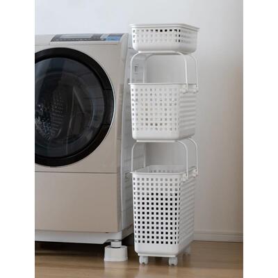 日本进口Like it可堆叠洗衣篮家用塑料双层分类收纳篮脏衣篮衣篓