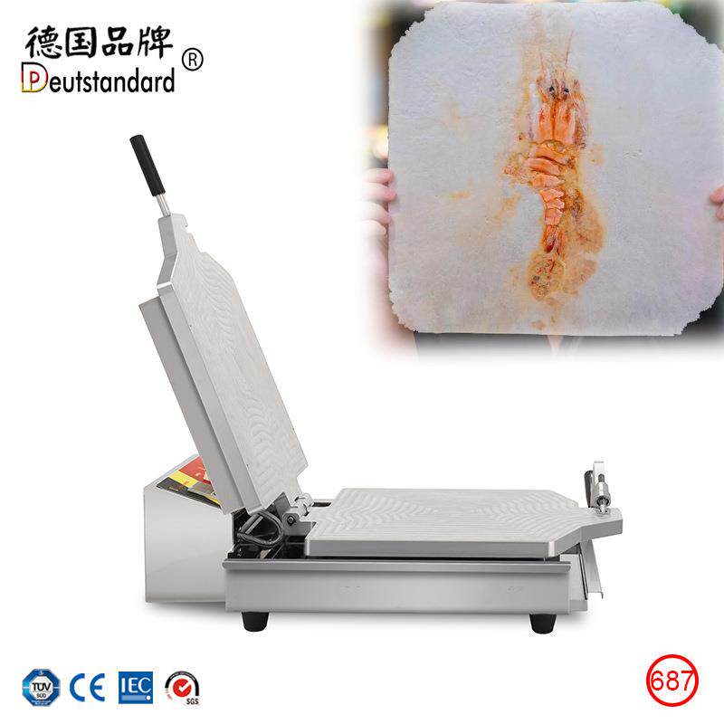 网红小吃甲骨文仙贝机虾鱿鱼压薄饼海鲜化石饼机器煎饼商用np687