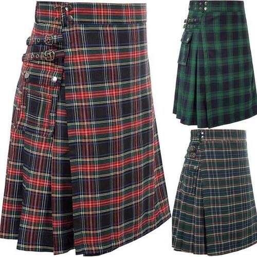 Men's Scottish Festival Skirt Men's plaid pleated