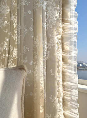 镂空法式窗纱玫瑰烂纱帘花窗帘蝴蝶遮光浪漫唯美hjd阳台客厅卧室