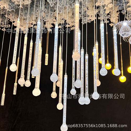 厂家直供婚庆道具10头发光大号水滴吊灯酒店礼堂舞台橱窗亚克力灯