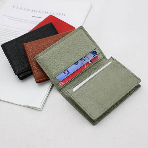 Card Holder Women Bifold Leather Credit Card Case Coin Purse