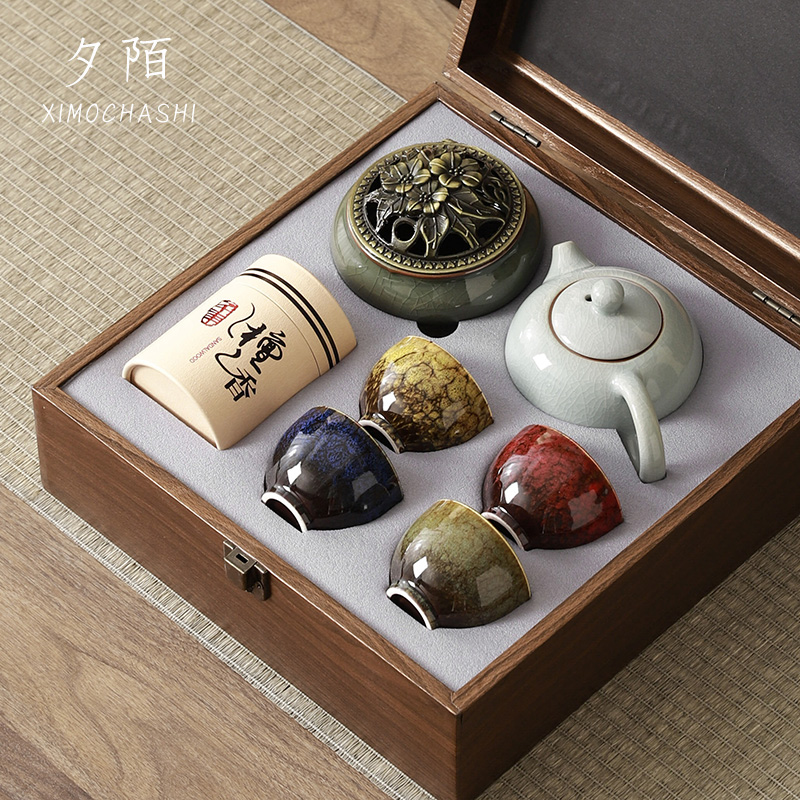 四季茶杯茶具套装故宫文创礼品商务实用伴手礼送长辈父母生日礼物