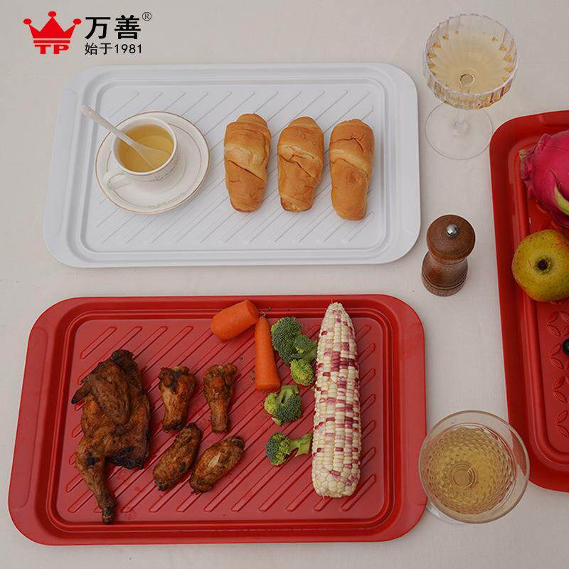 跨境托盘点心高颜值塑料托盘方形茶托烘焙水果条纹托盘