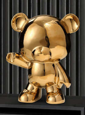 奢北欧桌面客厅高级电视柜装饰品创意摆件玄关轻家居感熊元气ins