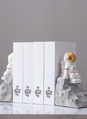 简约创意太空人书靠人物书挡夹玄关书柜办公室桌面摆件书房装饰