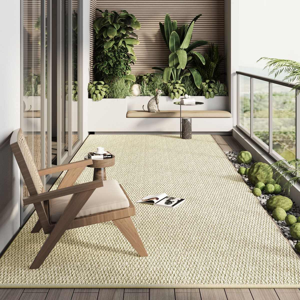 仿剑麻大面积全铺休闲区阳台地垫飘窗垫榻榻米垫子防滑地毯