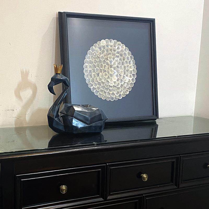 现代简约贝壳装饰画贝母玄关餐厅挂画蓝色地中海风格大气海洋北欧