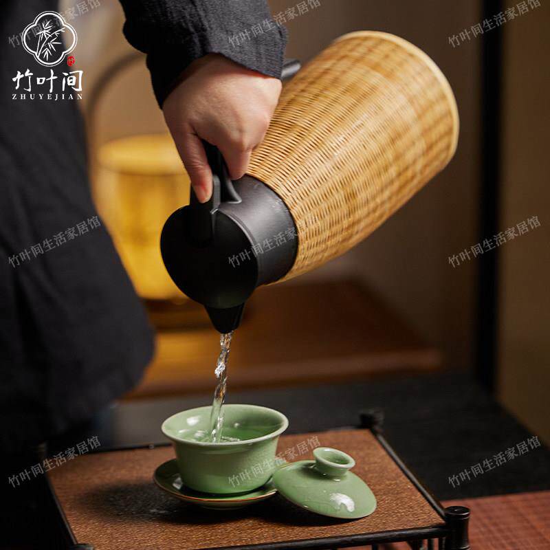 保温壶竹编大容量家用热水瓶暖壶长效保温非遗手工竹编新款茶室用