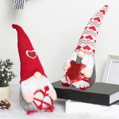 Valentines Gnome Plush Valentines Day Gnomes Decor 2PCS Mr